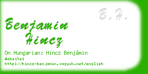 benjamin hincz business card