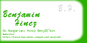 benjamin hincz business card